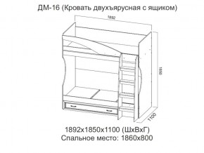 ДМ-16 Кровать двухъярусная с ящиком в Кудымкаре - kudymkar.магазин96.com | фото