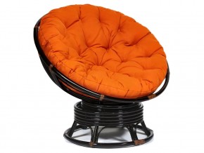 Кресло-качалка Papasan w 23/01 B с подушкой Antique brown, ткань Оранжевый в Кудымкаре - kudymkar.магазин96.com | фото