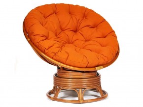 Кресло-качалка Papasan w 23/01 B с подушкой Cognac, ткань Оранжевый в Кудымкаре - kudymkar.магазин96.com | фото