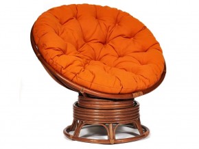 Кресло-качалка Papasan w 23/01 B с подушкой Pecan, ткань Оранжевый в Кудымкаре - kudymkar.магазин96.com | фото